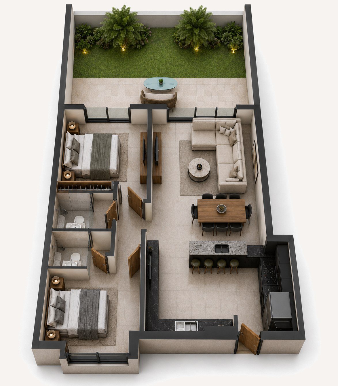 Plan F3 (Avec Jardin) — BO LIVING