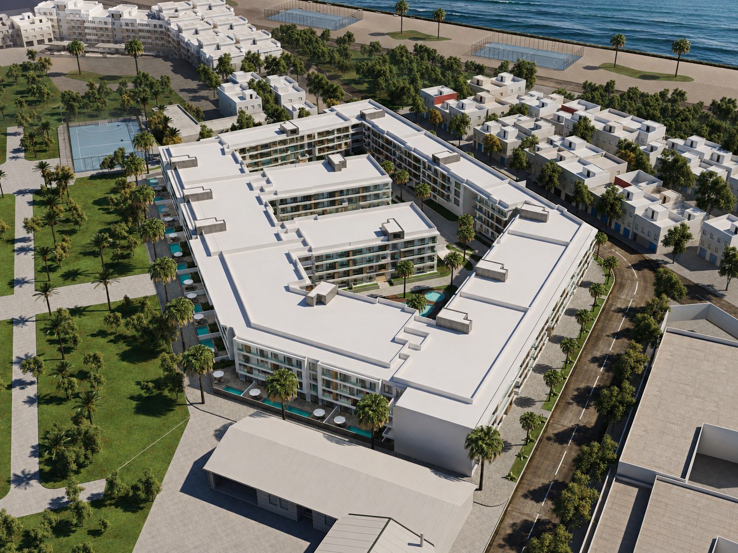 Vue aérienne du plan masse — The Pearl Plaza, Palladium Properties